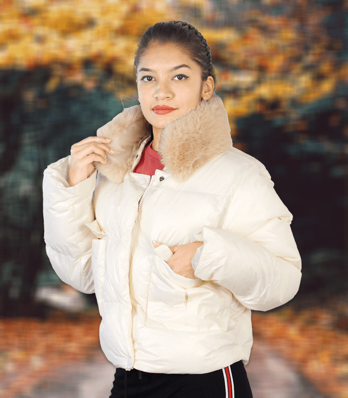 Winter Wear Off White Jacket